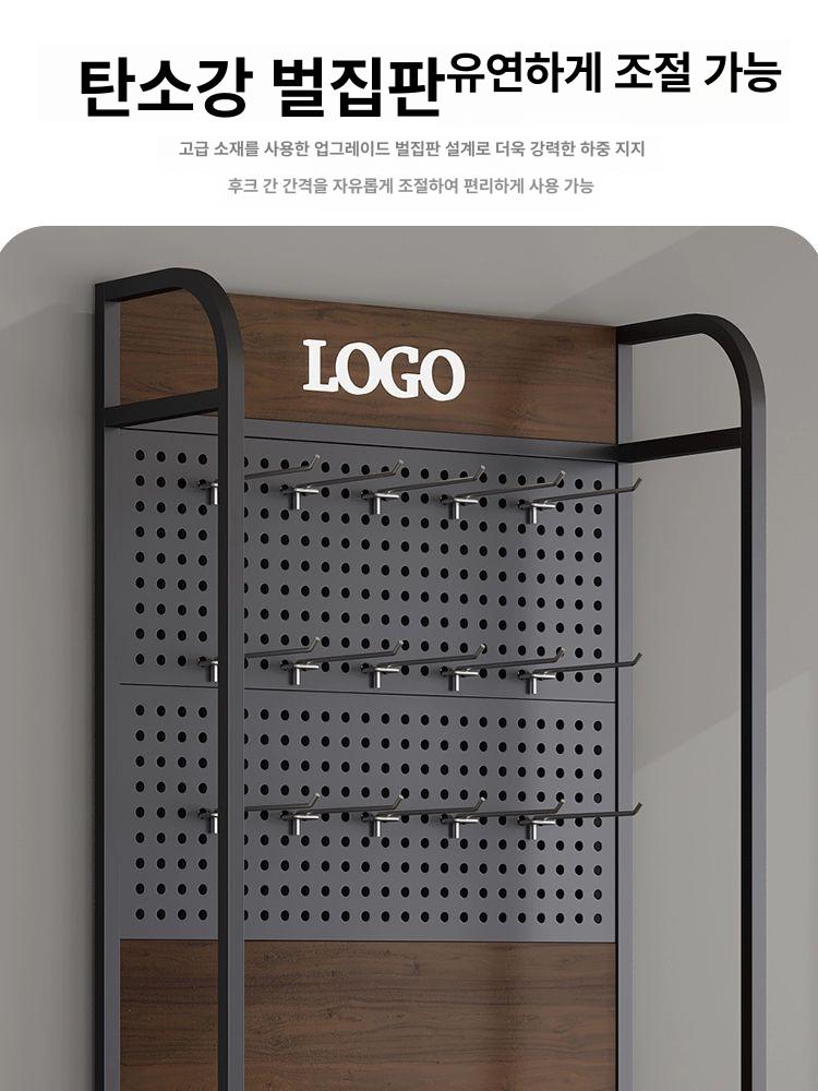 스마트폰 진열장 전시 팝업스토어 액세서리샵 복도수납장 휴대폰 원형 체험대 매장 수납장 100x30x195 월넛+블랙 A - 상세 이미지 2