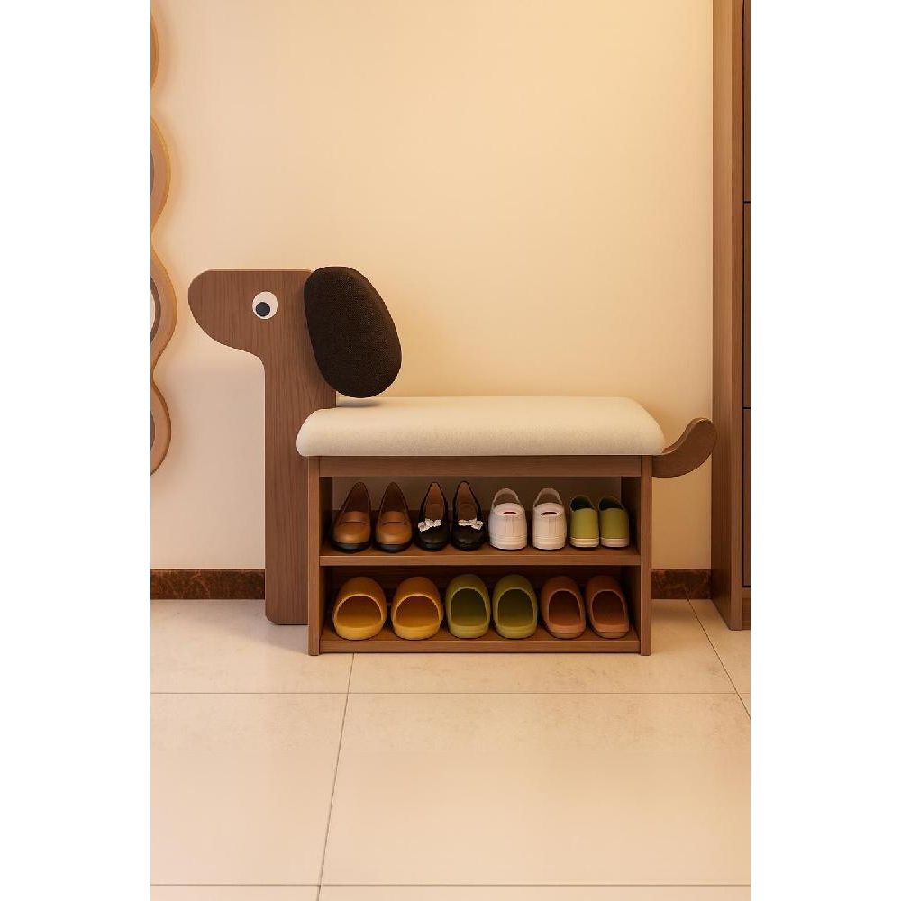 슈벤치 어린이신발장 슈즈스툴 인테리어 현관장 신발정리대 강아지 신발수납장의자 호두색 60cm(2층)