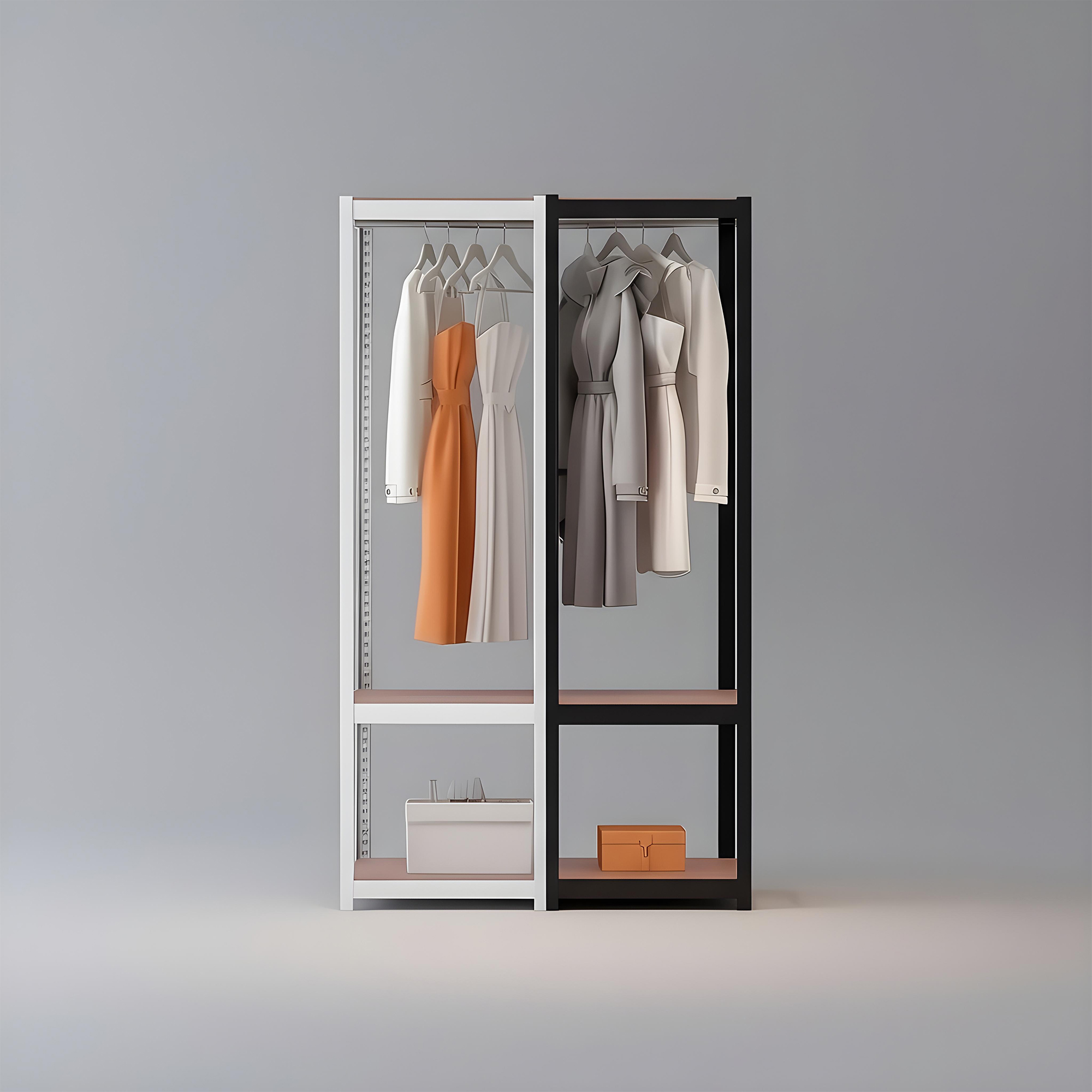 시스템행거 옷장 커튼 조립식 드레스룸 스피드랙행거 홈던트하우스 400400900 3단 행거봉1개