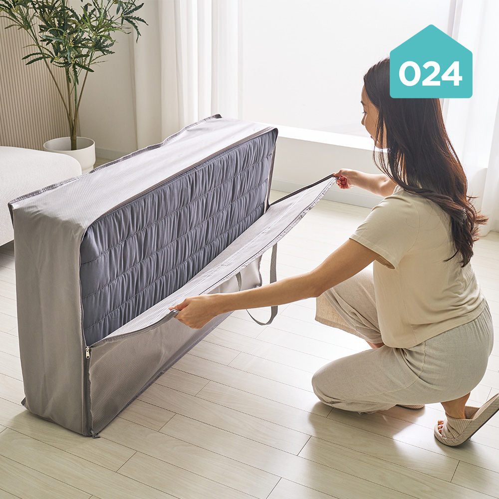 024홈 3단 접이식 토퍼 매트리스 보관 가방 이불 보관백 10cm 멀티싱글 - 상세 이미지 4