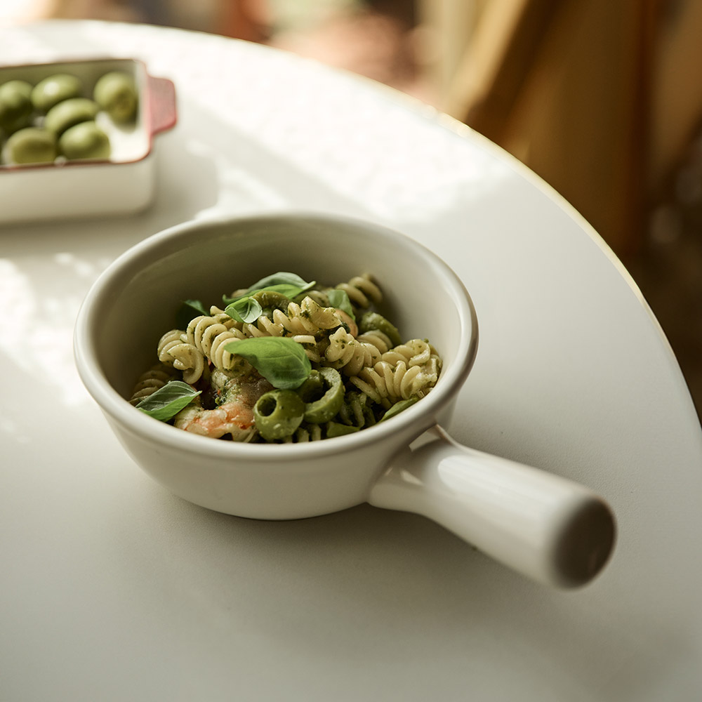 로렌스 크림화이트 손잡이 앞접시 도자기 시리얼볼 전자렌지가능