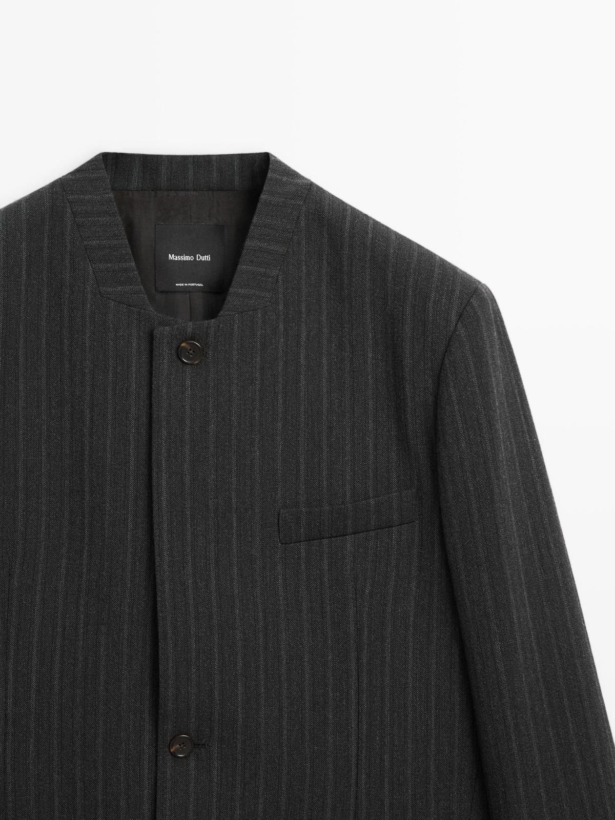 마시모두띠 테크니컬 스트라이프 울 테일러드 블레이저 6052/865 DARK GREY - 상세 이미지 2