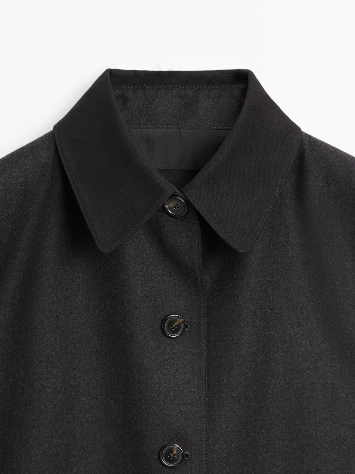 마시모두띠 미니멀 울 테크니컬 배색 칼라 숏 코트 6452/859 DARK GREY - 상세 이미지 3