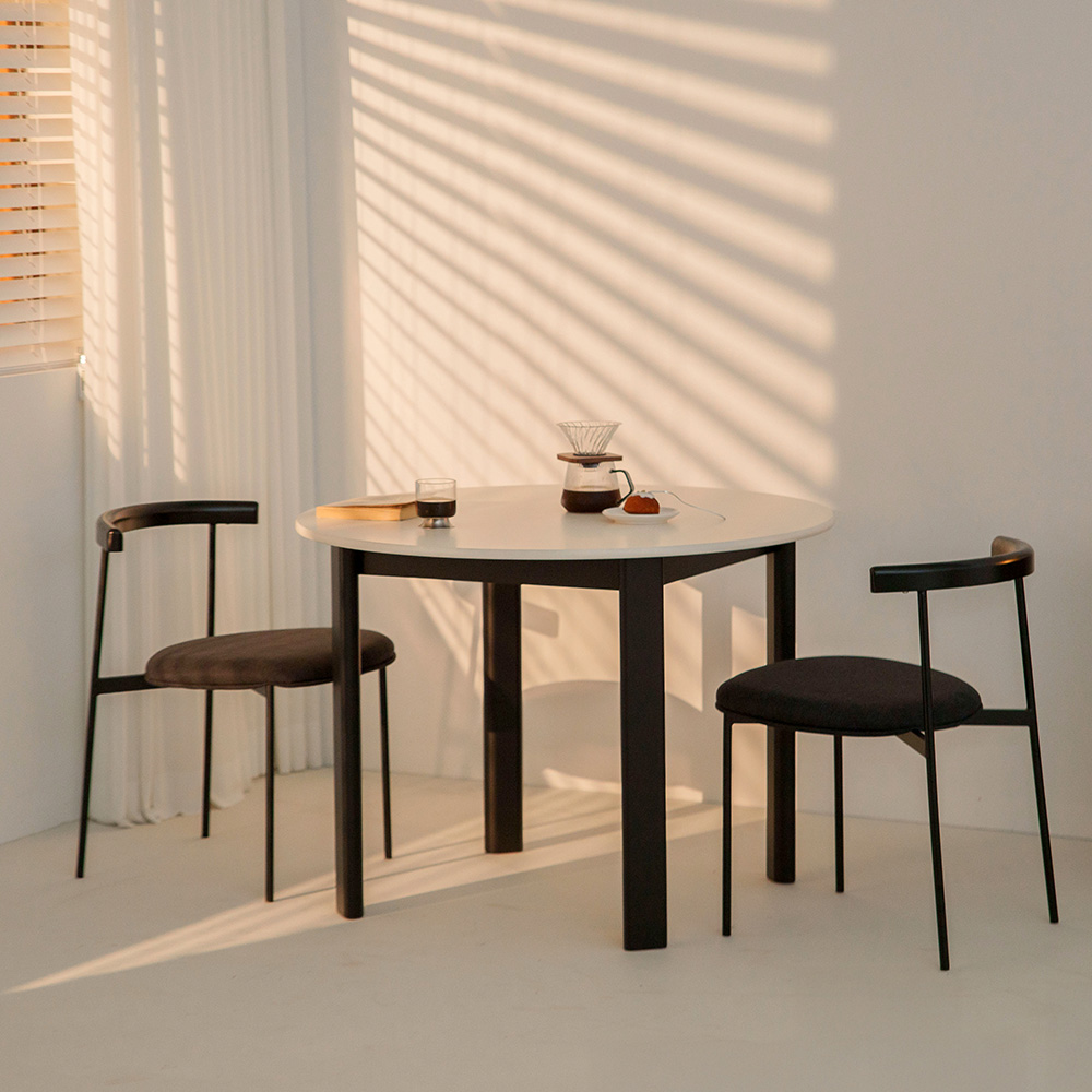 갈렛 원형 식탁 테이블 원목 화이트 4인용 1000