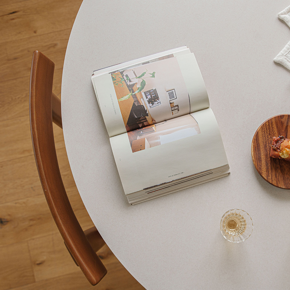 갈렛 원형 식탁 테이블 원목 화이트 4인용 1000