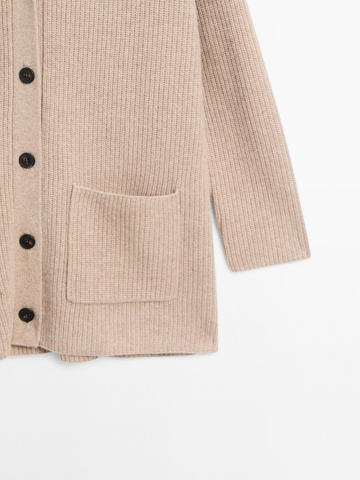 마시모두띠 100 울 니트 루즈핏 브이넥 가디건 5755/598 BEIGE - 상세 이미지 5