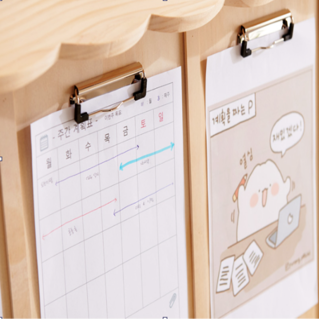 클립형 게시판 4칸 어린이집 학원 카페 교회 사무실 원목게시판 - 상세 이미지 3