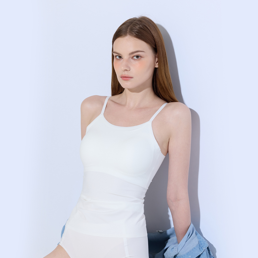 [슬림업 나시 브라탑(A~E컵)] 보정브라탑 브라탑 브라캡나시 일체형브라탑 제품 이미지