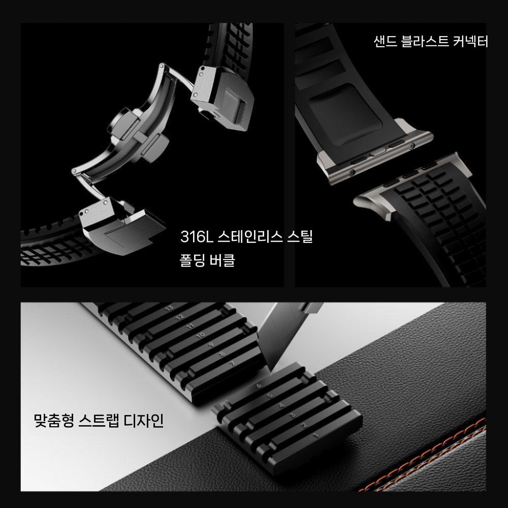 애플워치 10세대 울트라2 스트랩 수류탄 무늬 고성능 실리콘 밴드 - 상세 이미지 5