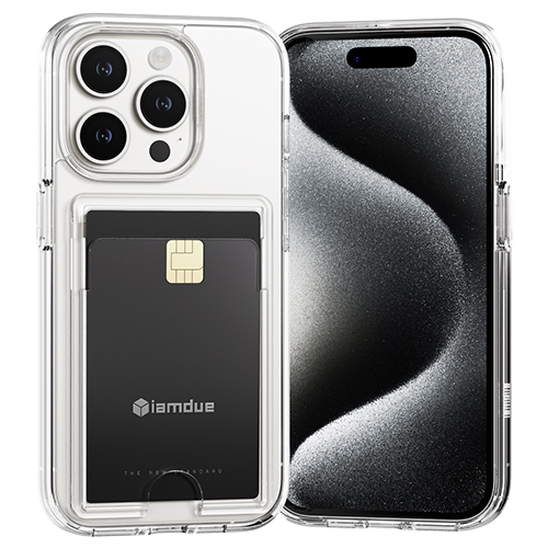 아이엠듀 변색방지 카드수납 케이스 2장 투명, 아이폰15 프로 맥스