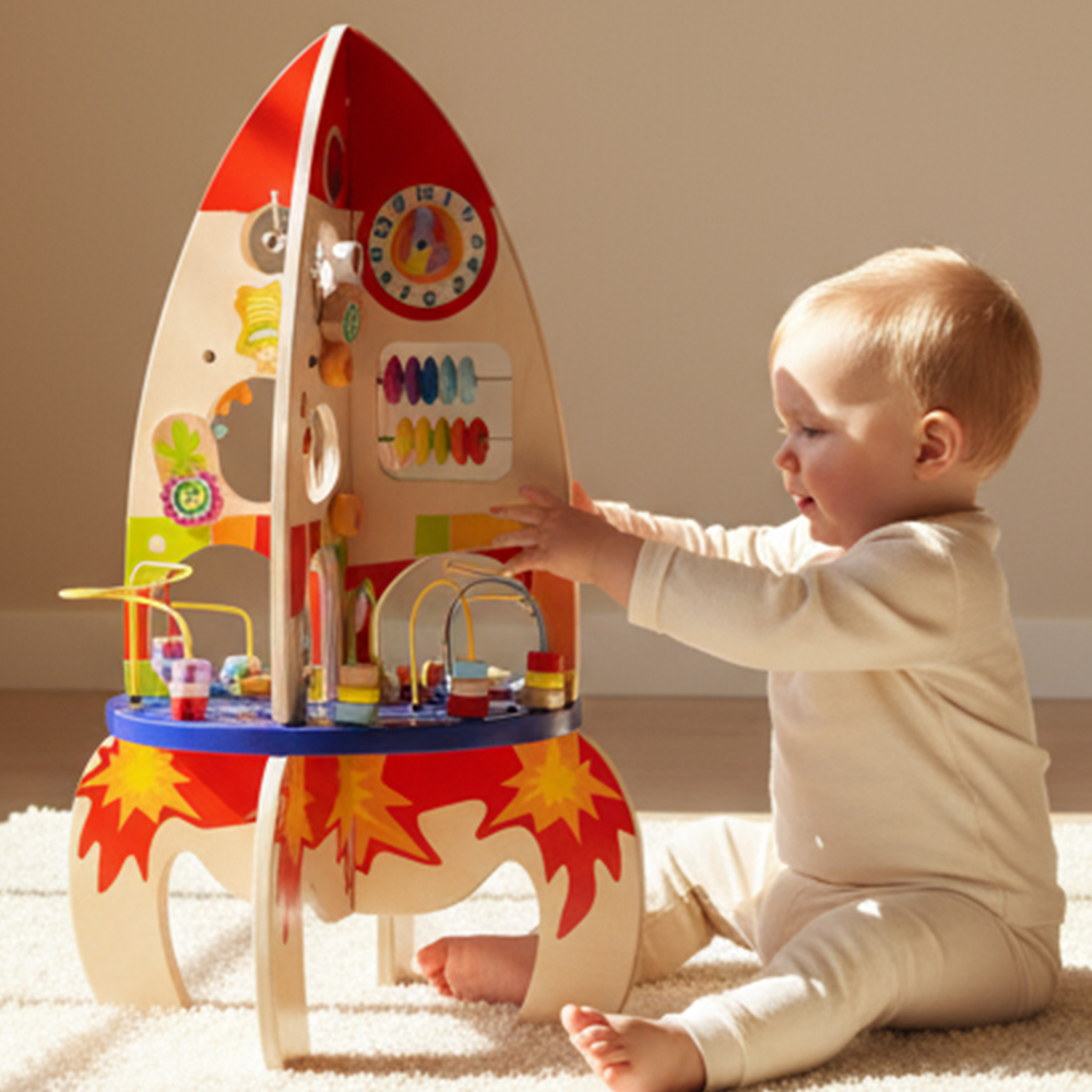 클래식월드 로켓 원목 롤러코스터 어린이집교구 다기능 아기원목교구 2세 3세 4세