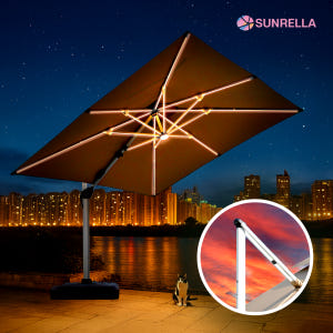 썬랠라 초대형 대형파라솔 사각 감성 파라솔 [최고급 LED] 운동러 솔직 후기 | 실사용 리뷰 - 상품 이미지 1