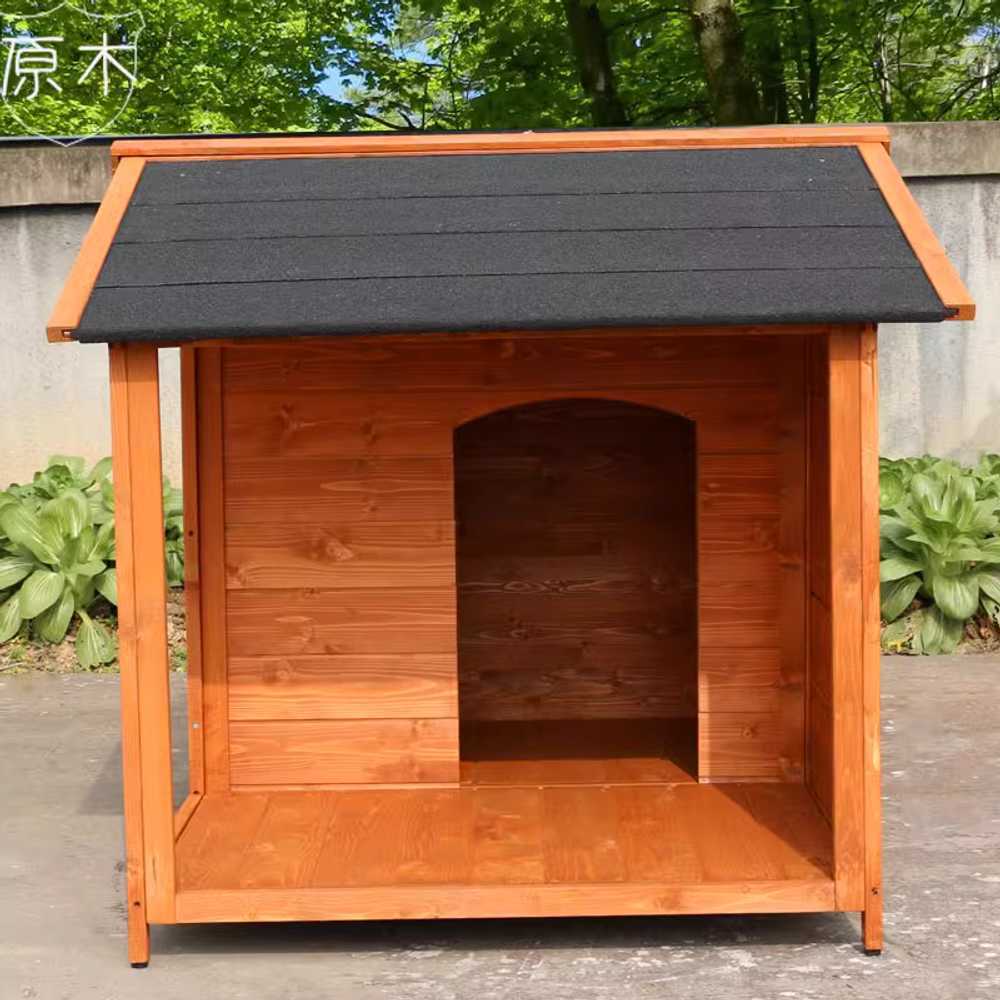 실외개집 대형견 방한 마당 큰 목재 시골 길냥이 야외 원목색 L - 상품 이미지