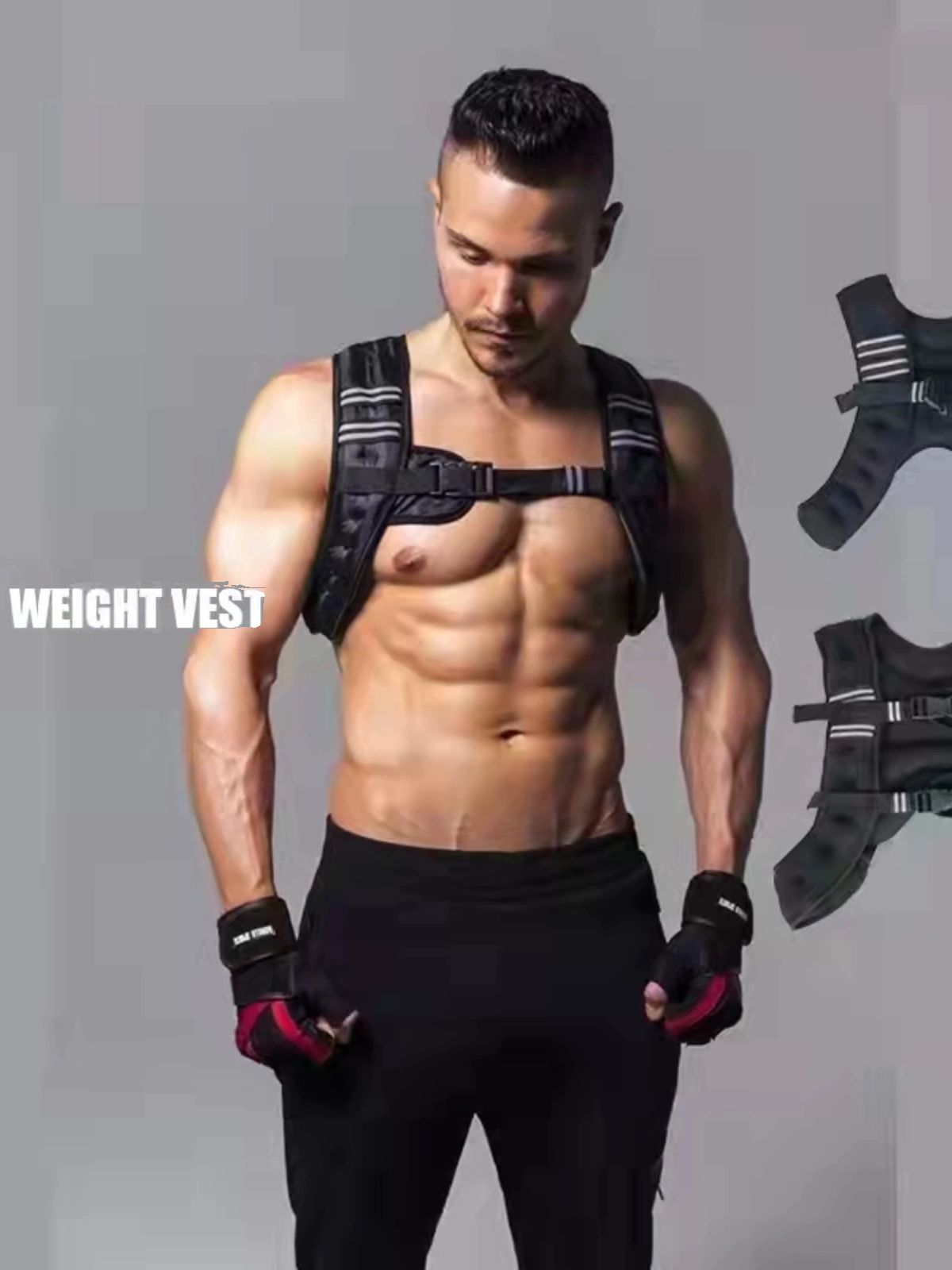 중량조끼 납조끼 모래주머니 플레이트 무게조절 모래 중량 크로스핏 택티컬 블랙 5kg 더블 버클 - 상세 이미지 2