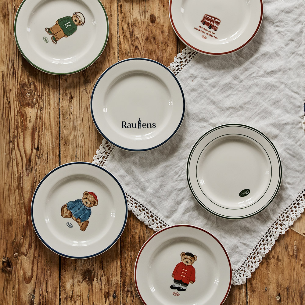 로렌스 런던 원형접시 S 2P 도자기 플레이트 디저트 브런치