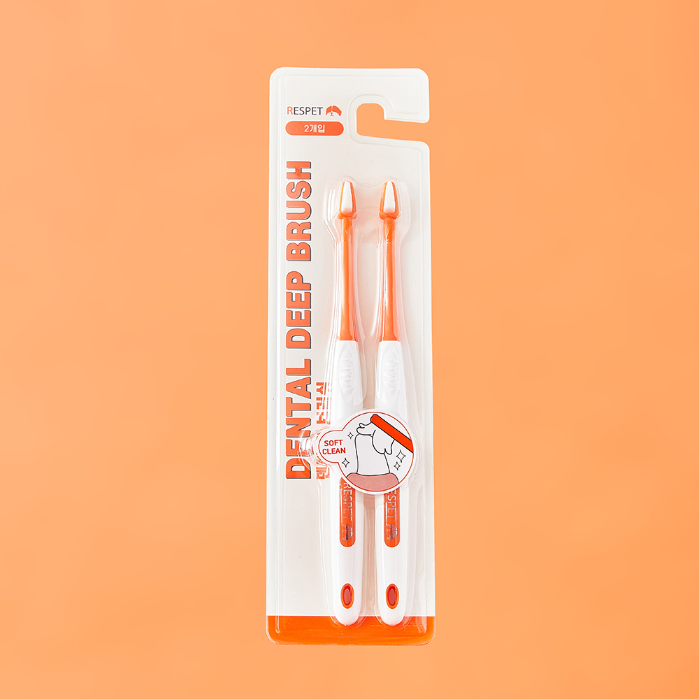 리스펫 강아지 칫솔 애견 양치 치석제거 초극세사모 딥 브러쉬 2개입, 1개