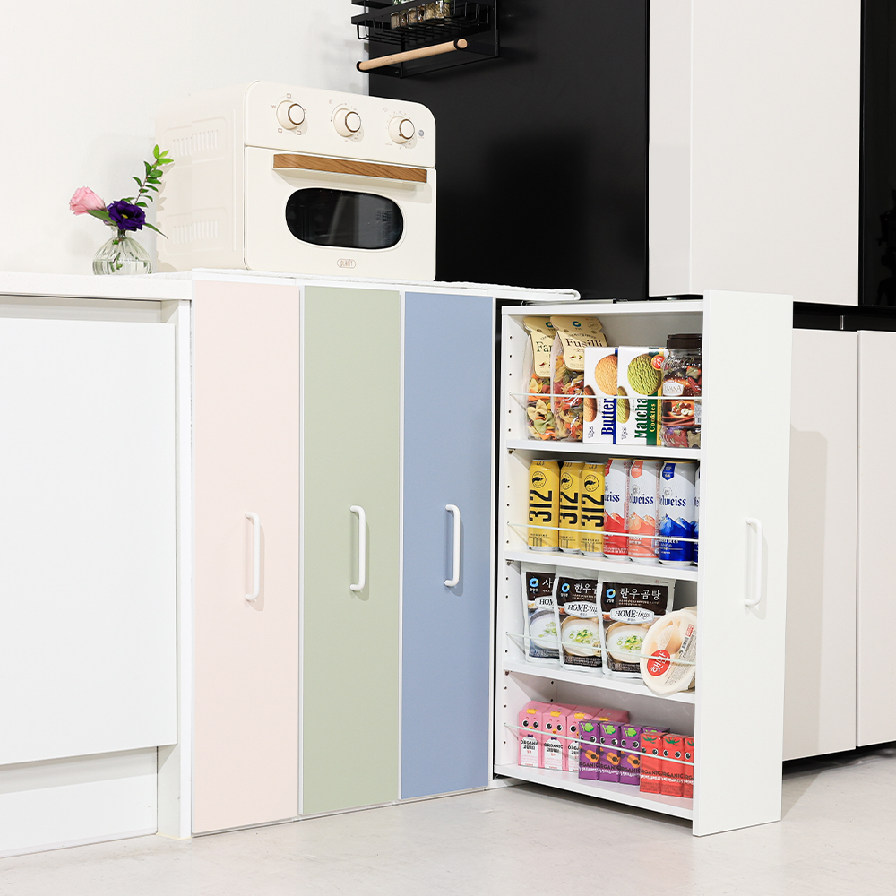 비스포크 슬라이딩 틈새장 폭160 깊이615 높이630 주방 냉장고 싱크대 수납장 팬트리장