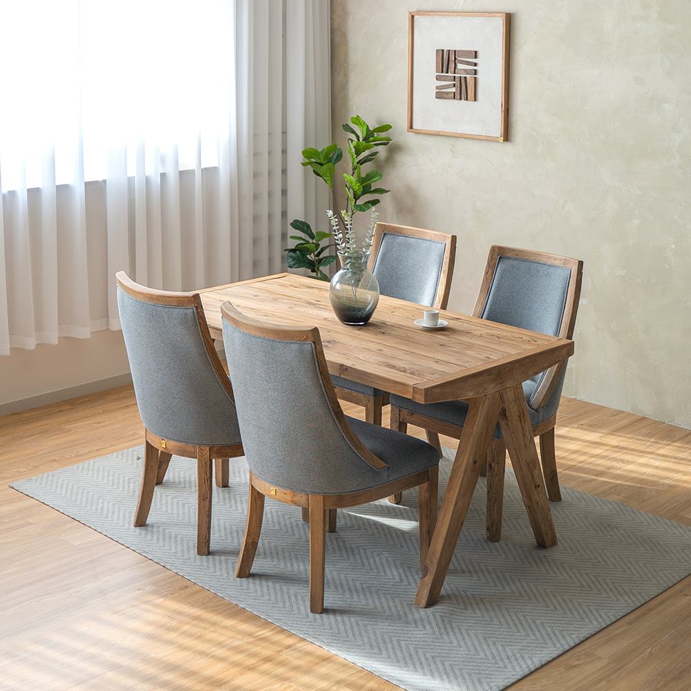 드니 고재 원목 4인용 식탁 세트