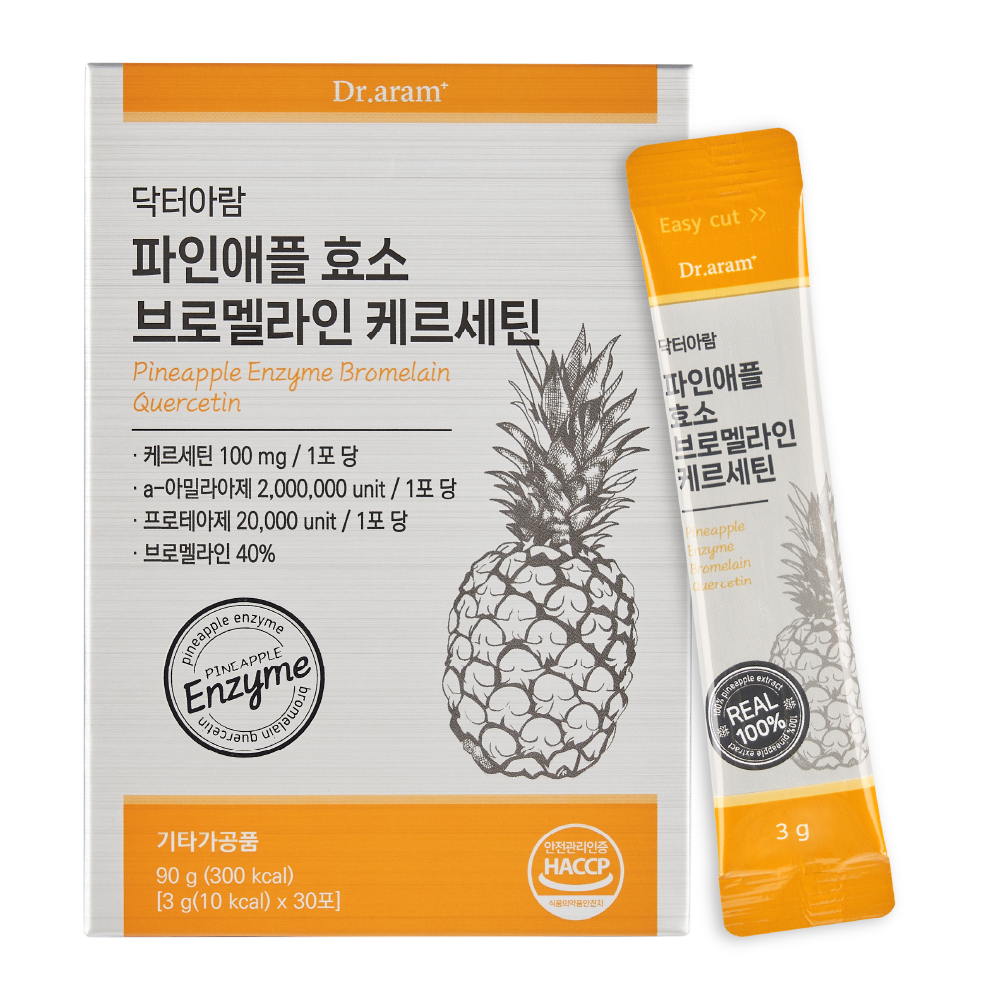 브로멜라인 파인애플 효소 퀘르세틴 케르세틴 닥터아람 3g x 30포 - 메인 이미지