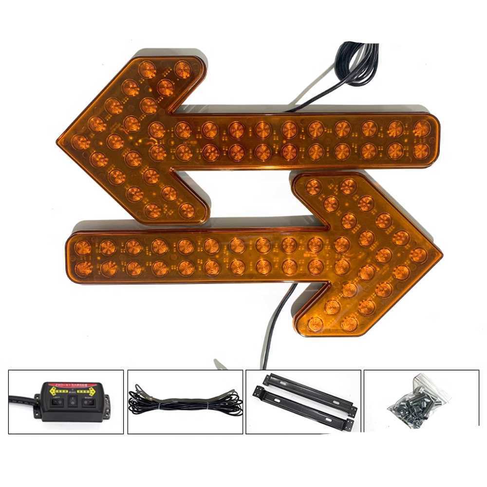 LED 화살표 사인보드 차량용 도로 공사 안전 표지판 35cm 단방향 (옐로우) (12/24v) - 상세 이미지 5