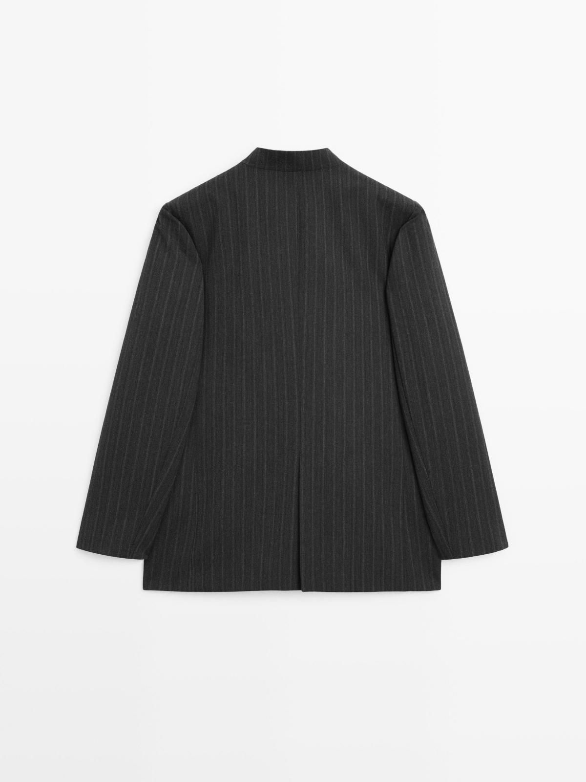 마시모두띠 테크니컬 스트라이프 울 테일러드 블레이저 6052/865 DARK GREY - 상세 이미지 3
