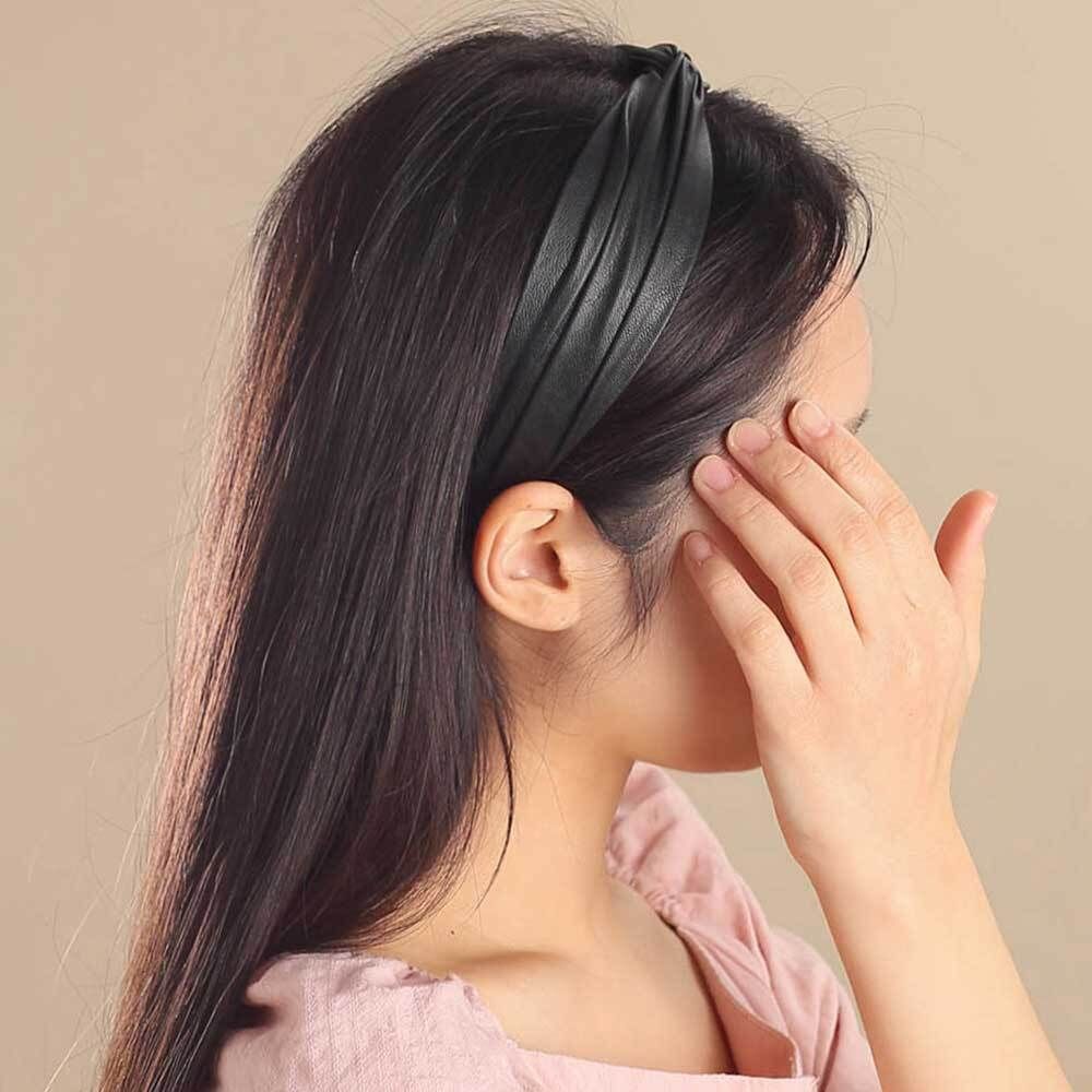 블랙 꼬임헤어 밴드 반다나헤어밴드 여성헤어밴드 - 상품 이미지