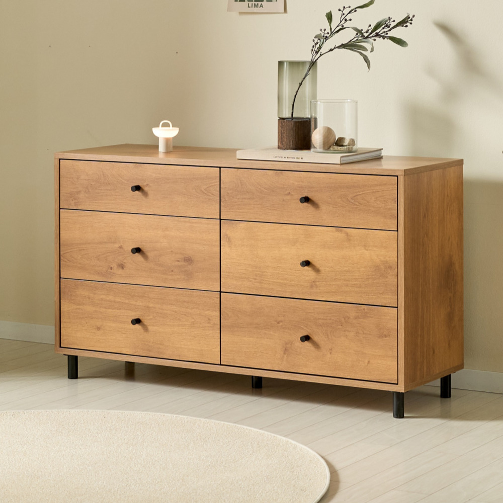 루체 1200 6칸 서랍장 와이드체스트 아일랜드서랍장 시스템 - 상품 이미지