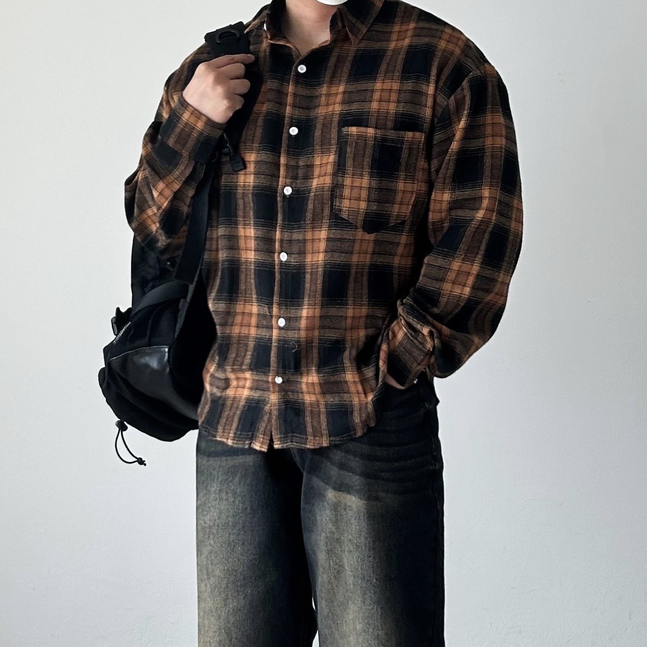남자오버핏남방 남자체크남방 이미지 6