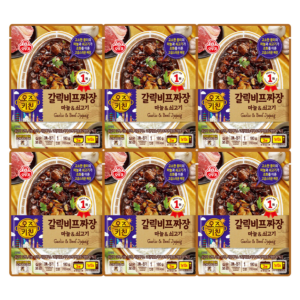 오뚜기 오즈키친 갈릭비프짜장, 180g, 6개 - 상품 이미지