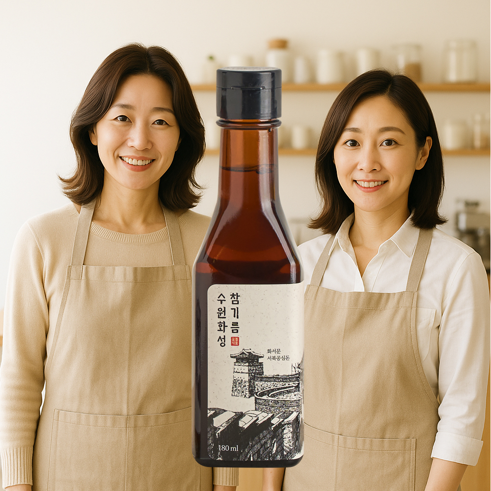 [국내제조] 저온압착 방앗간 진한 들기름 300ml+300ml 2P 선물세트 답례품 이미지 6