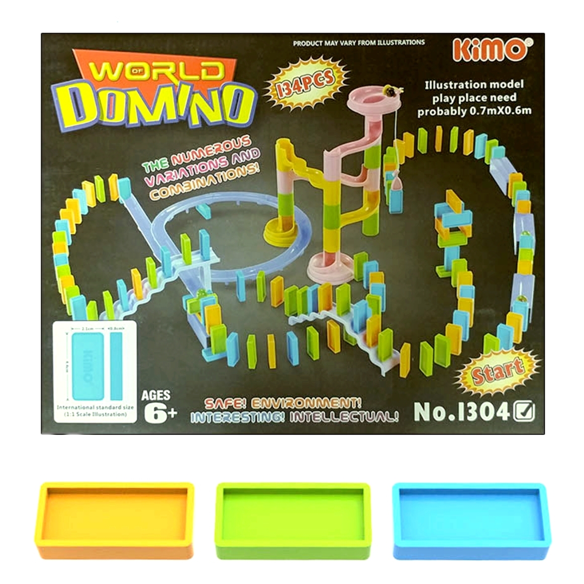 회전봅슬레이 터널계단장애물 도미노마블런세트 초등도미노장난감 134pcs - 상품 이미지