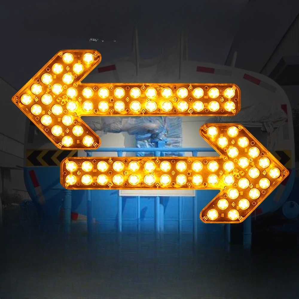 LED 화살표 사인보드 차량용 도로 공사 안전 표지판 35cm 단방향 (옐로우) (12/24v) - 상세 이미지 4