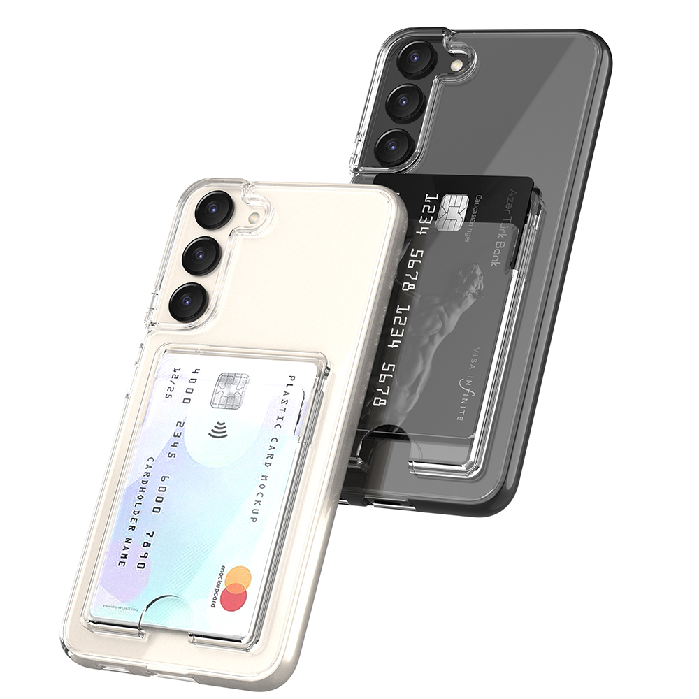 변색방지 카드 케이스 2장 수납 슬림 생폰 투명, 갤럭시S23 플러스 - 상세 이미지 2