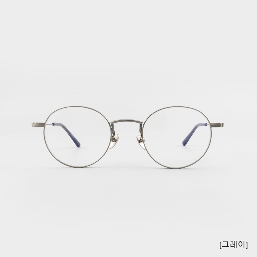 무사경 103 가벼운 티타늄 안경테 블루라이트 차단 렌즈 남자 여자 동그리 메탈 안경 이미지 6