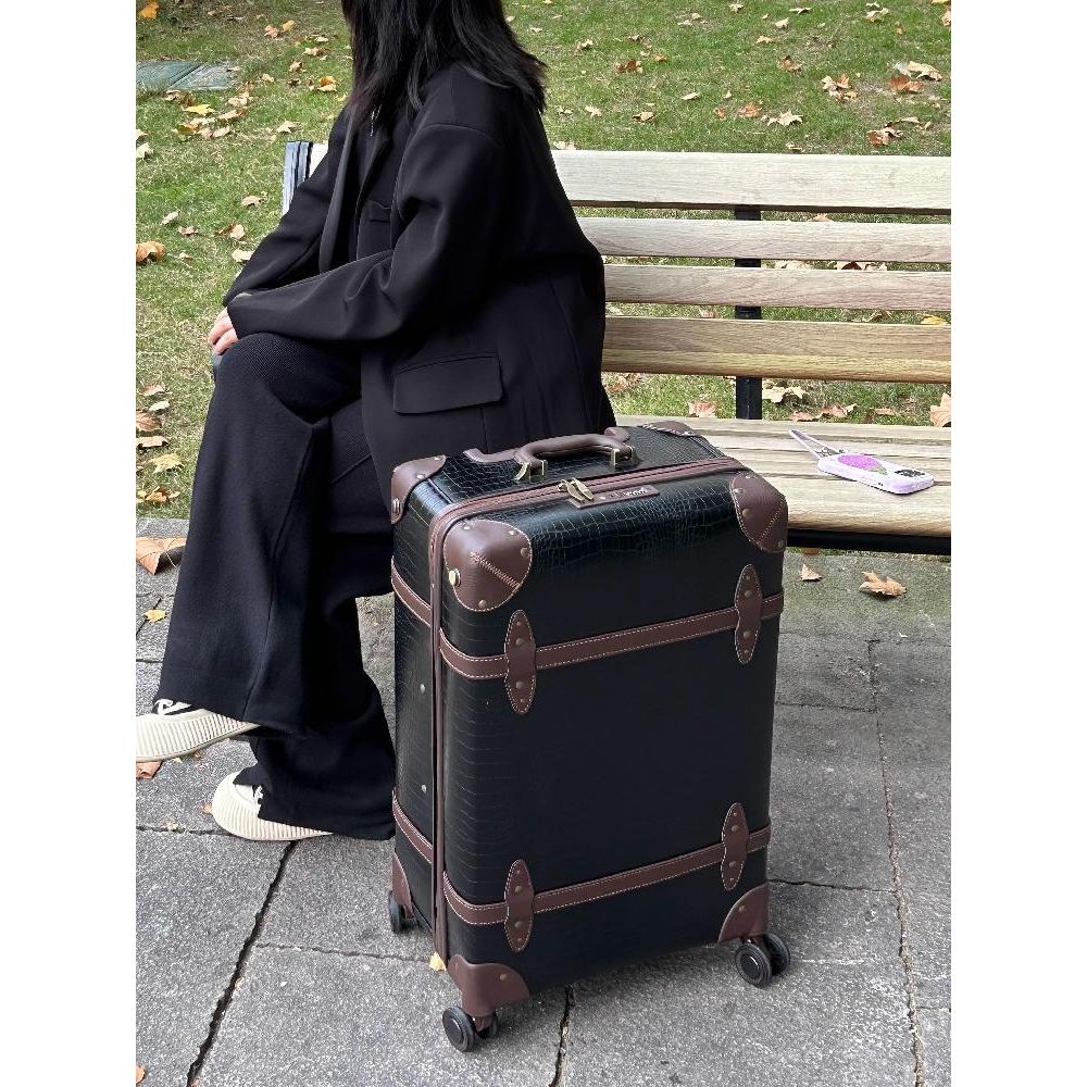 코너 17 복고풍 블랙 가방 20 인치 보드 24 26 대용량 트롤리 박스 스피나-남녀 학생 - 메인 이미지