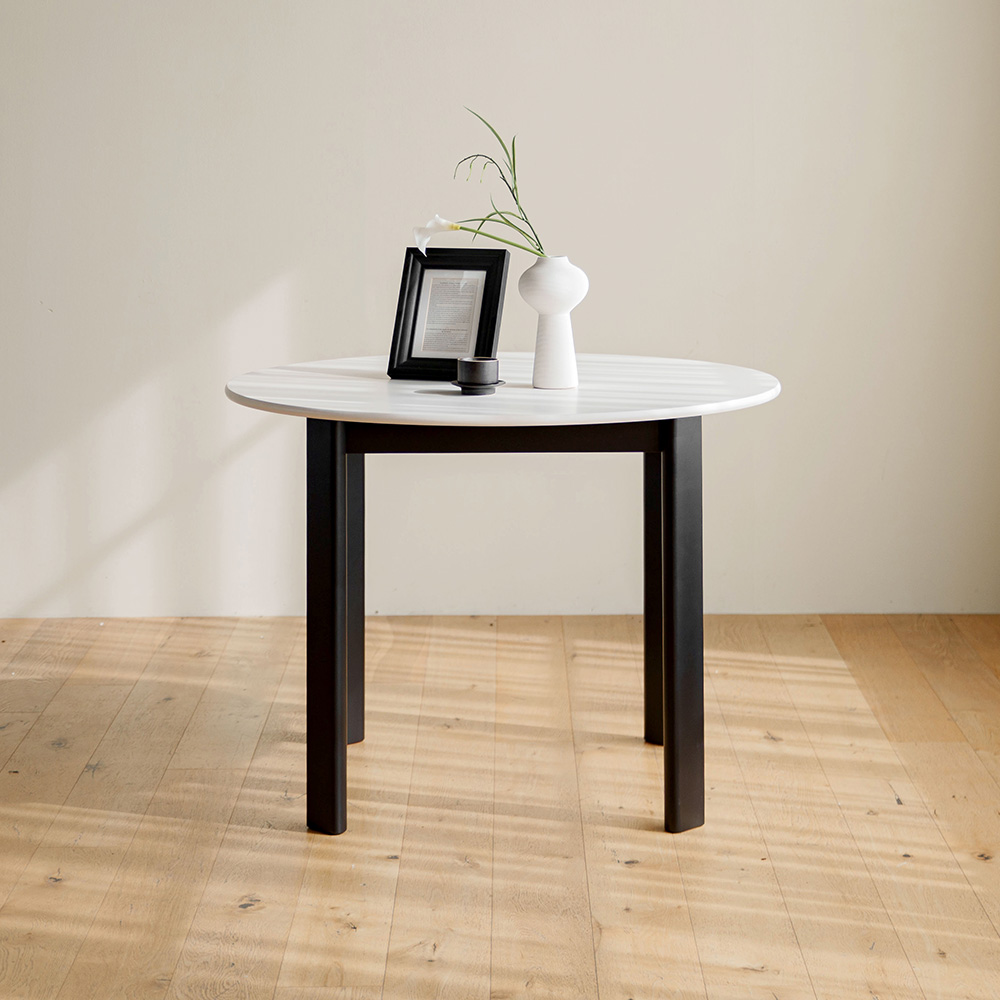 갈렛 원형 식탁 테이블 원목 세라믹 화이트 4인용 1000