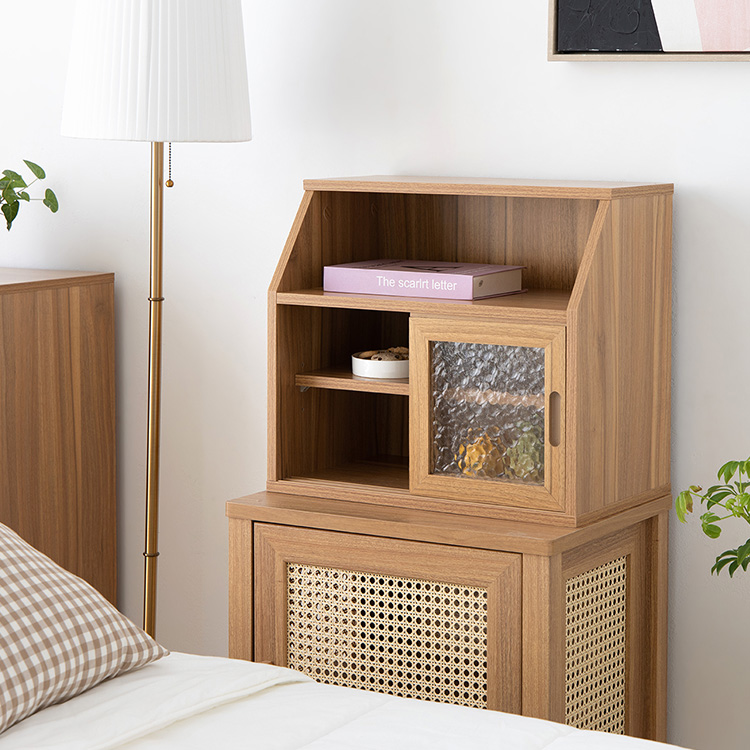 MUNIE 미니수납장 2문 B형 485x295x435mm, 2단, 라이트브라운 3150.4795