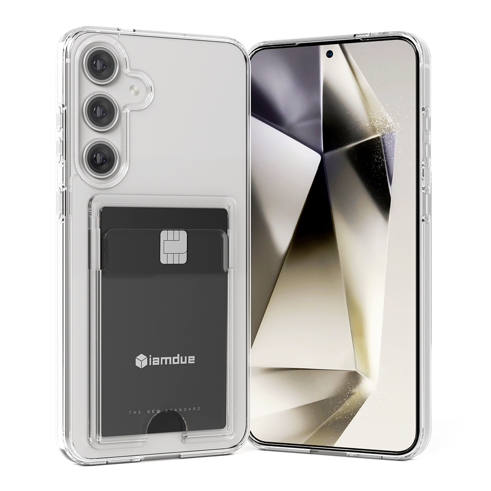 변색방지 카드 케이스 2장 수납 슬림 생폰 투명, 갤럭시S25 플러스