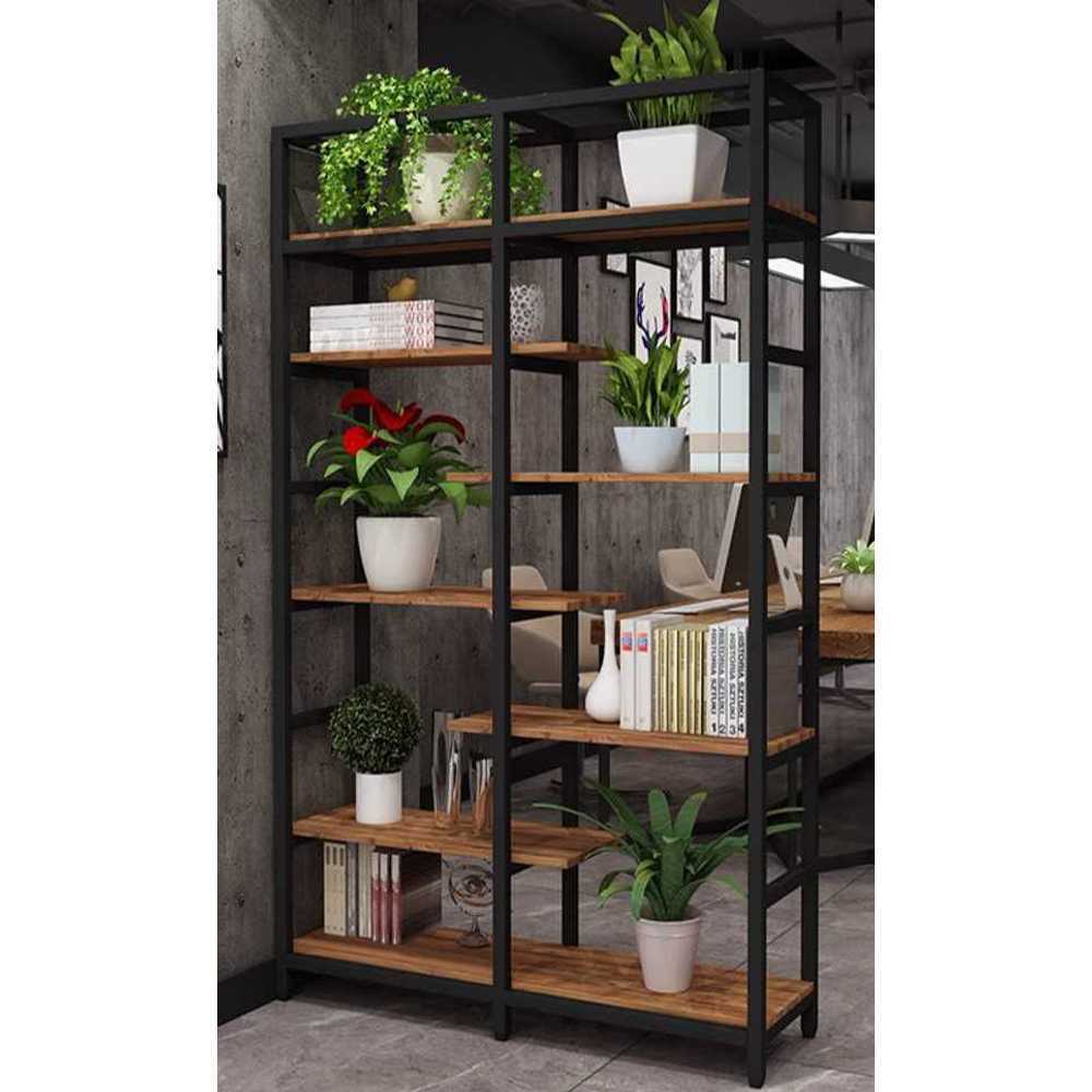 공간분리 책장 양면책장 책꽂이 원목 방나누기 거실 80x29x200cm 블랙/월넛 - 상품 이미지