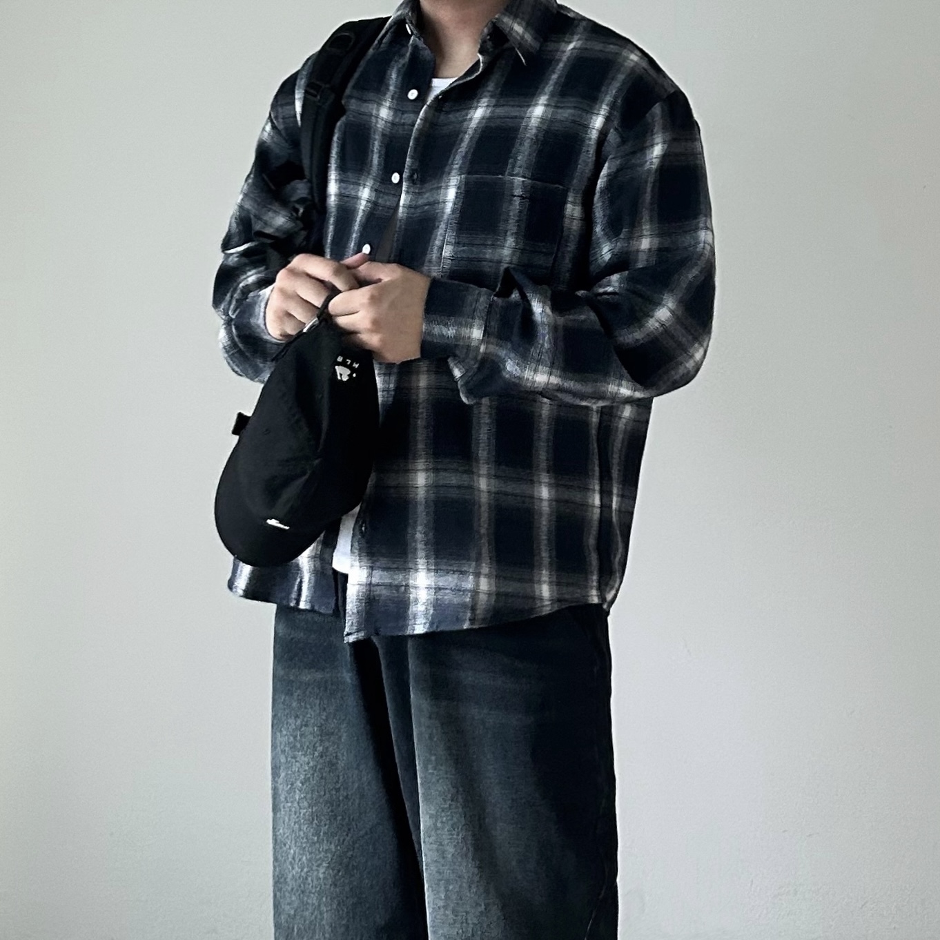 남자오버핏남방 남자체크남방 - 상세 이미지 3