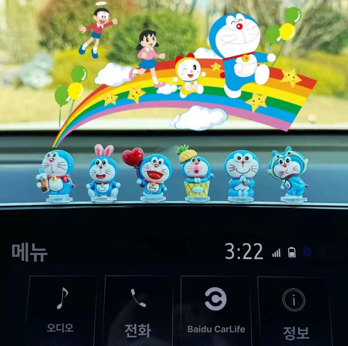 도라에몽 자동차 장식품 피규어 센터 콘솔 내부 실내 장식 대시보드 - 상세 이미지 3