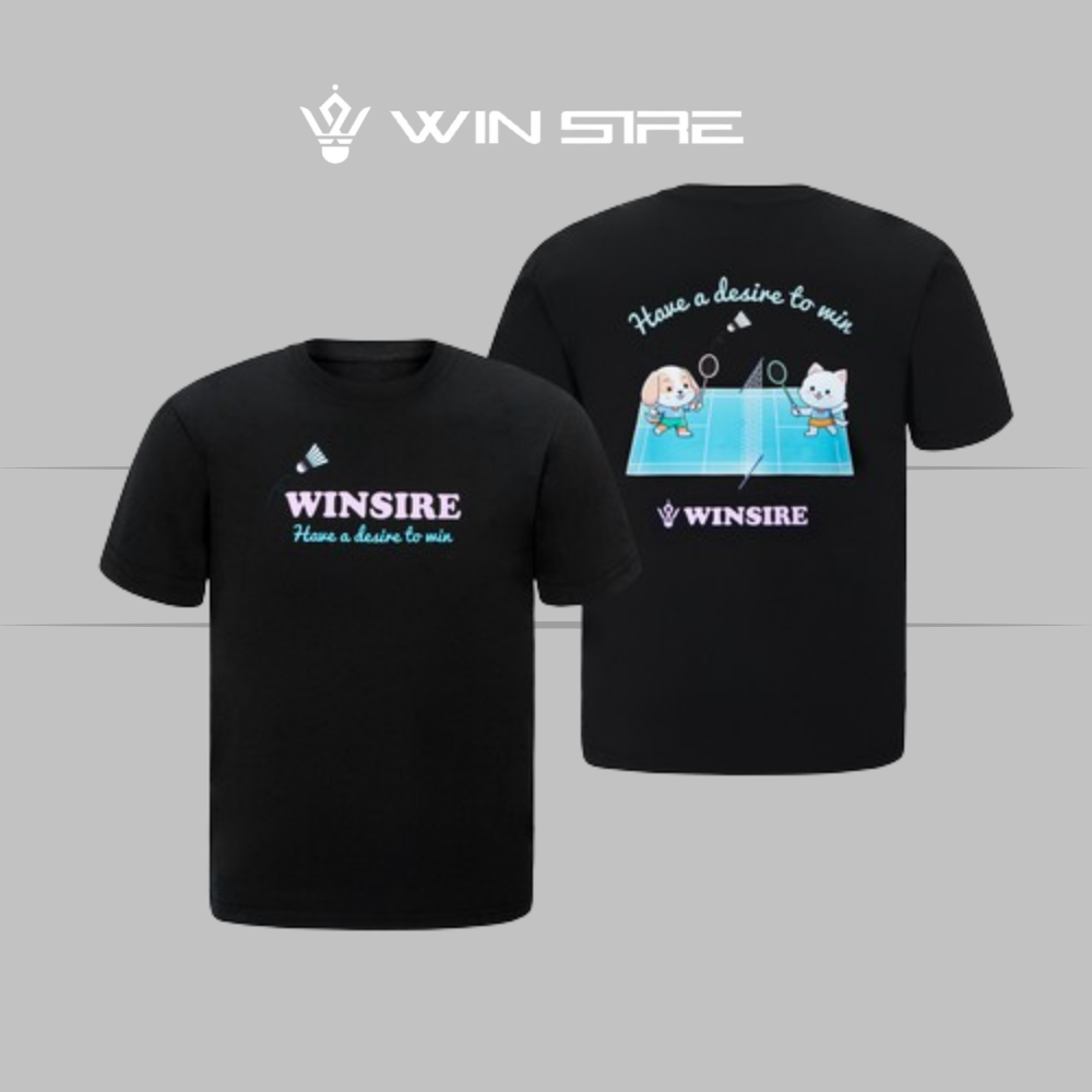 윈자이어 배드민턴의류 오버핏 반팔티 배드민턴복 상의 25WST-01 - 메인 이미지