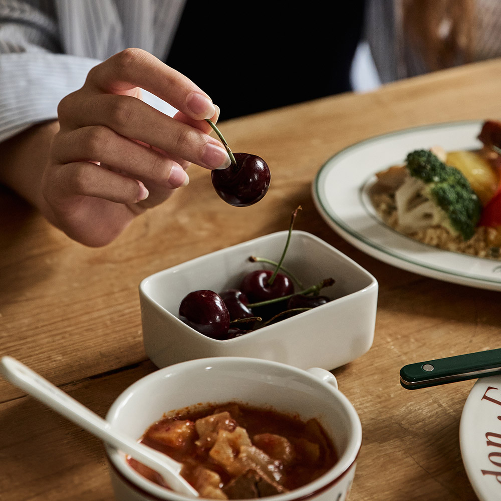 로렌스 크림화이트 직사각 소스볼 2P 도자기 종지 소스그릇 미니볼