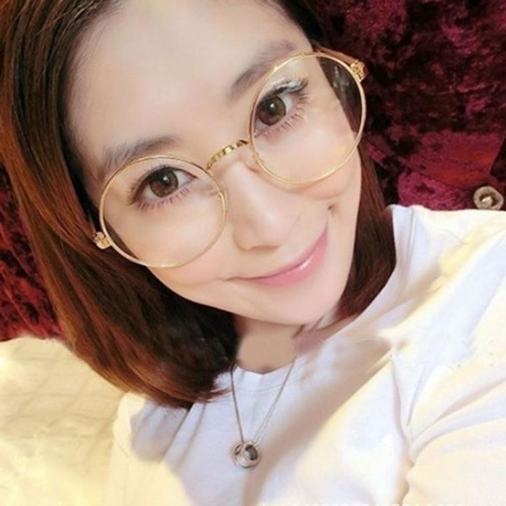 복고동글이안경 동글이안경테 복고안경테 여성안경테 블랙 - 메인 이미지
