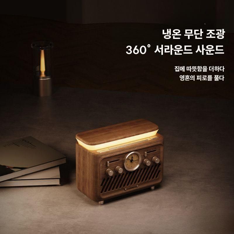 레트로 라디오 주파수 잘잡히는 스피커 아날로그 감성 우드패턴 엔틱 오디오 / 유선모델 - 상세 이미지 2
