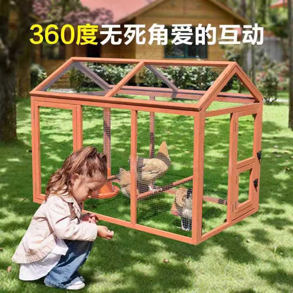 조립식 닭장 오리 개집 원목 야외 메추리 삼각지붕 평지붕 (소) - 상세 이미지 3