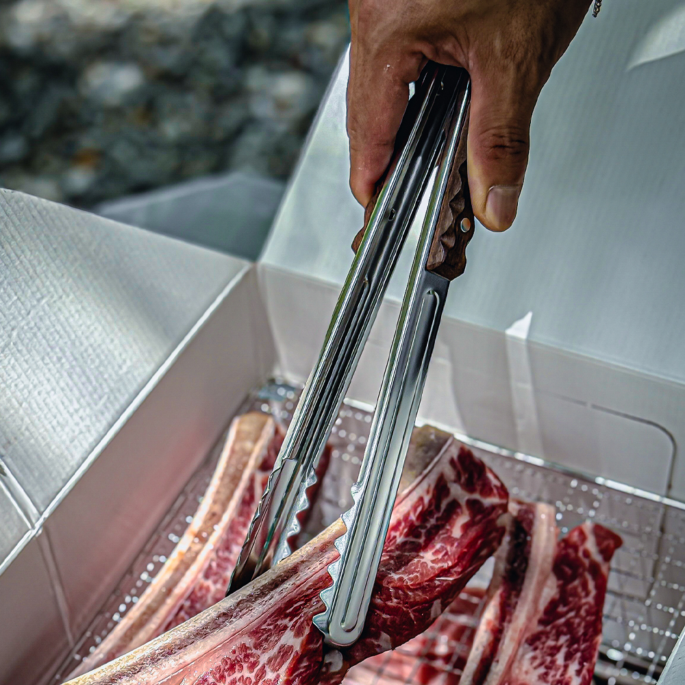 꾸버스 캠핑 집게 숯 장작 바베큐 화로 BBQ 블랙 티타늄 캠핑용품 샤크 그리퍼 42cm 이미지 7