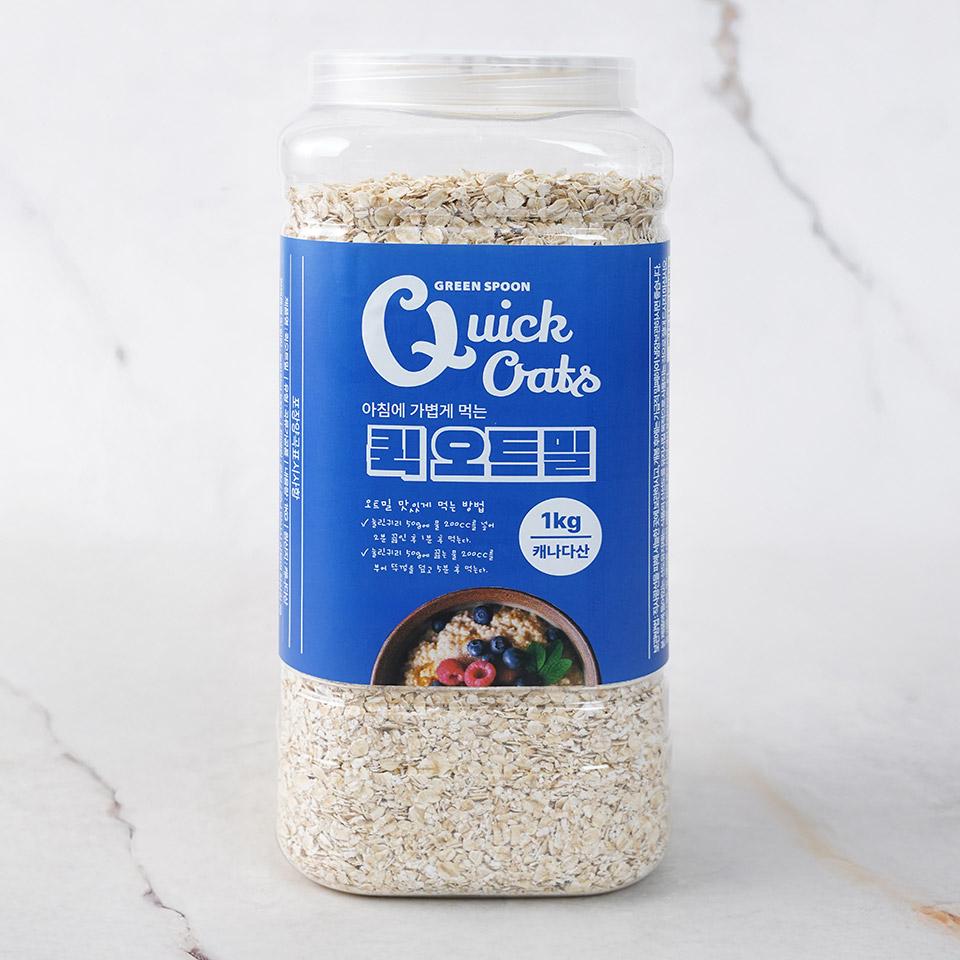 메가마트 그린스푼 퀵오트밀 1kg - 상품 이미지
