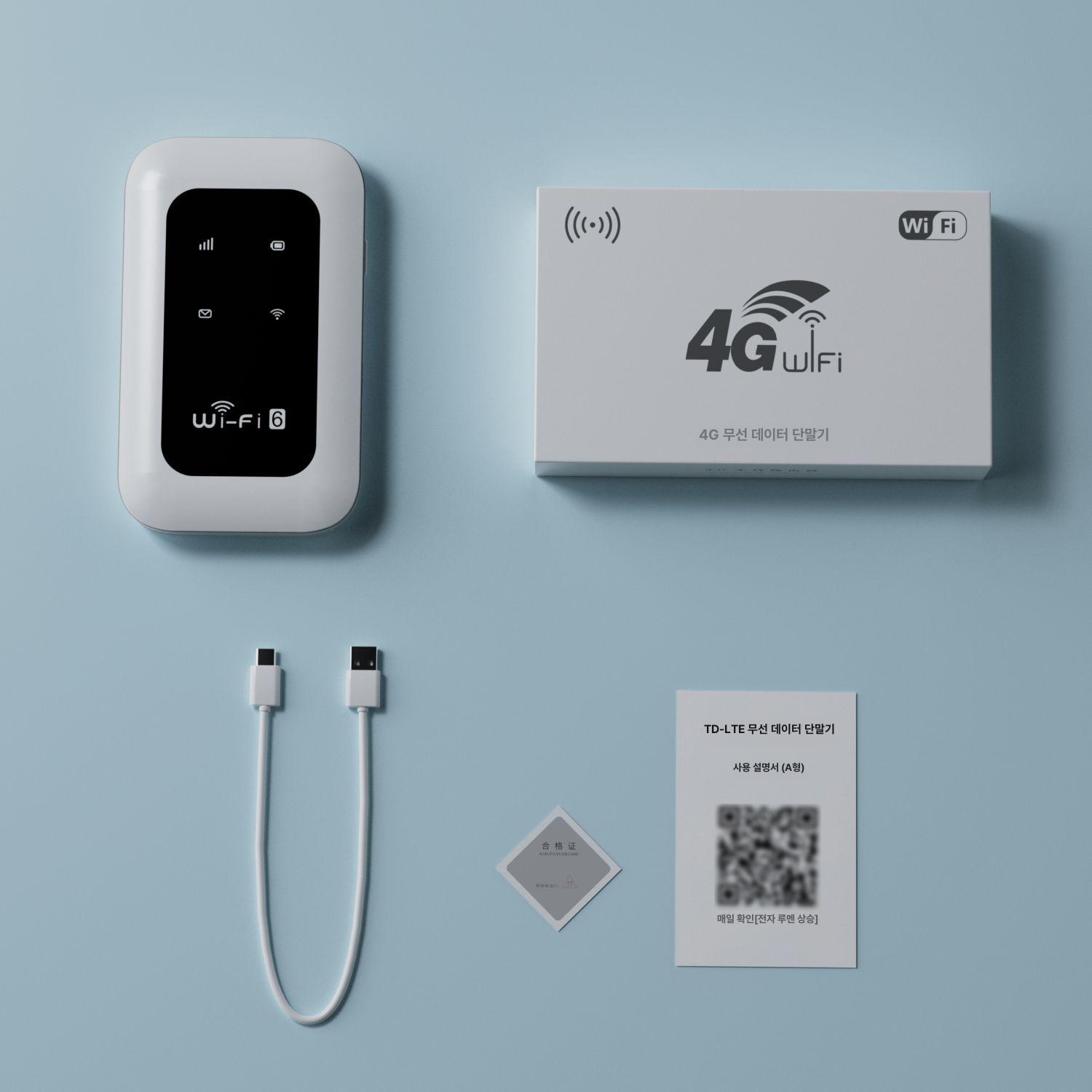 휴대용 와이파이 무선 라우터 4G 차량용 LTE MZ34 내장 유니콤 카드+전신 카드 - 상품 이미지