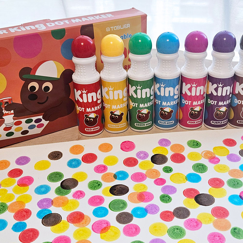 따블리에 워셔블 킹 도트물감 8색세트
